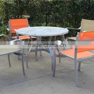 Commercial Mesh Coffee Set Aluminum Outdoor Furniture thumbnail-4