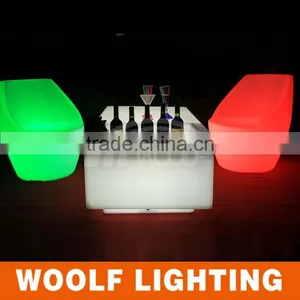 Biservice Nightclub Bar Used Flashing LED Rectangle Table With Cooler thumbnail-6