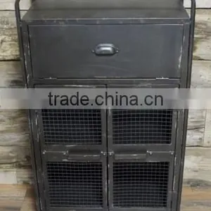 Industrial Metal Bedside Cabinet thumbnail-1