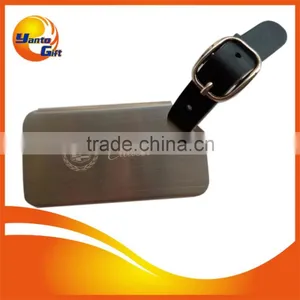 Personalized Logo Design Stainless Steel Luggage Tag With Leather Strap thumbnail-1