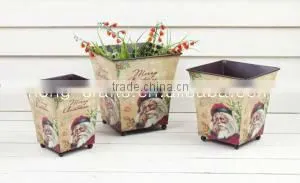 Tesco! Christmas Garden Decorative Cheap Square Antique Metal Flower Pots thumbnail-1