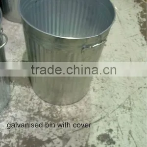 Galvanized Trash Can, Galvanized Dust Bin, Trash Can Outdoor, Metal Trash Can, Coloured Metal Tash Can thumbnail-1