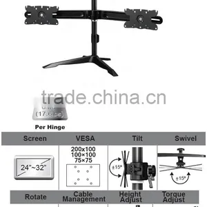 Aluminum Desk Dual LCD Monitor Arm Stand Mount thumbnail-1