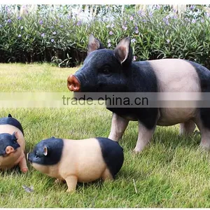 Garden Decoration Lifelike Animal Figurine Life Size Pig Statue thumbnail-5