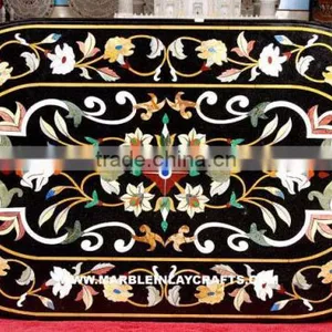 Marble Inlay Coffee Room Table Top Inlaid Marble Stone thumbnail-1