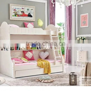 MJ666B Boys& Girls Pink Blue Bunk Bed Bedroom Set Wooden Children Bunk Bed Set Kid's Funny Furniture Set thumbnail-3