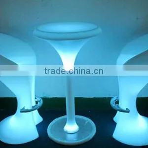 Led High Bar Stool/RGB Lighting PE Chair thumbnail-1