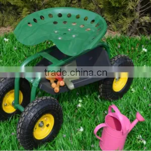 TC4501B Metal Seat Garden Work Seat Cart With Four Wheels TC4501B thumbnail-3