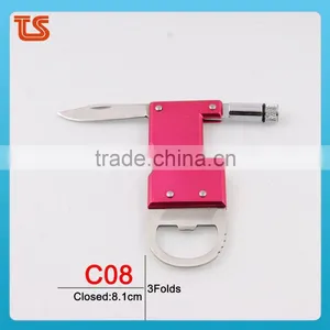 2014 New Mini Aluminium Oxide Keychain Knife With Mini Light/pocket Keychain/keychain Knife thumbnail-1