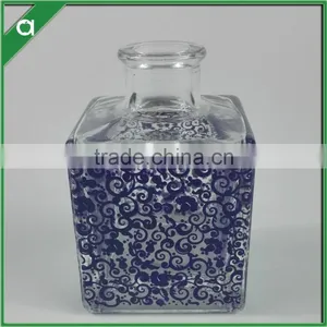 Purple Flower Glass Bottle for 100ml Reed Diffuser Oil With Aluminium Crown Cap thumbnail-1