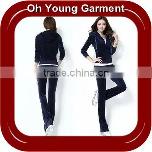 Wholesale CVC Velour Track Suits /Jogging Suits/ Lady's Sport Suits thumbnail-1