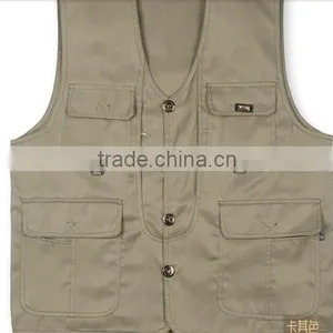 Men's Clothing Casual Outdoor Fishing Vest Multi-pocket Men V-neck Cotton Vest Brand Male Reversible Vest thumbnail-1