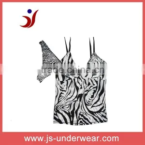 Hot Ladies Sexy Pajamas Aminal Print Sleepwear Fashion Cami and Panty Sets,style JS-123,Appcet OEM thumbnail-1