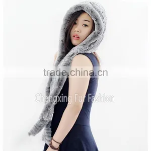CX-C-41M Woman Winter Warm Rex Rabbit Russian Fur Hat thumbnail-1