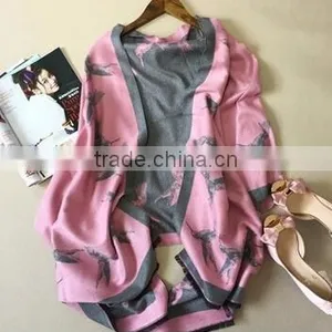 High Quality 2017 Spring Women Scarf New Coming Flamingo Printed Pattern Imitated Cashmere Material Girl Cappa thumbnail-5