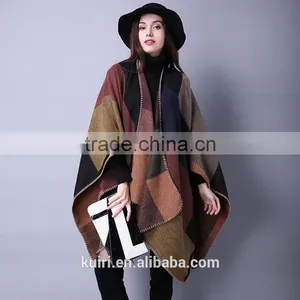 2017 New Style High Quality Classic Big Plaid Cashmere Scarf Women Grid Silk Scarf Lady Soft Shawl thumbnail-3