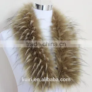 Hot Selling Raccoon Fur Trim for Hood With Cheap Price/Fuax Fur Collar Triming for Winter Overcoat thumbnail-1
