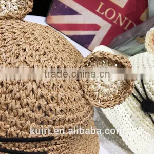 2016 New Stylish Baby Girls and Boys Cute Mickey Handmade Straw Hat Kids Sunhat thumbnail-5