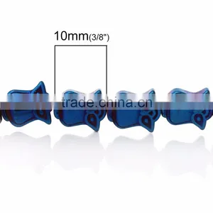 (Grade A) Natural Halloween Owl Royal Blue AB Color Hematite Beads thumbnail-2