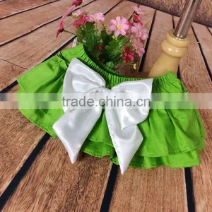 The Newest Design for Baby Girl Ruffle Raglan Blue Color Elastic Tutu Divided Skirt With Big Bowknot Plain Color Adorable Pants thumbnail-5