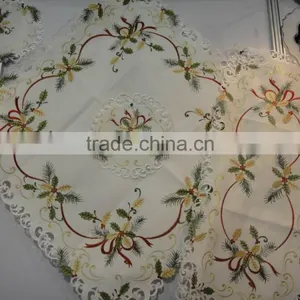 Embroidered Holiday Hollyberry Table Linens Runner thumbnail-2