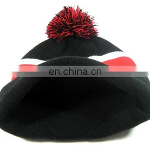 High Quality Grey Knit Acryl Beanie Hat 100% Polyester Fleece Cap Woven Label thumbnail-2