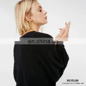 Ladies Soft Crewneck Textured Design Sweatershirt thumbnail-6