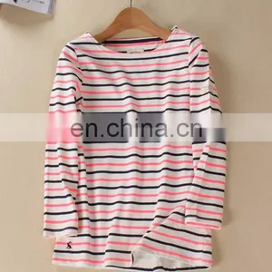 Top Grade Lady 3/4 Sleeves Blouse Design/lady Stripe Shirt thumbnail-3