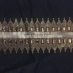 Lycra(Stretchable) Burkha With Golden Diamond Stone Work Embroidery For Casual Wear Islamic Style Embroidery Burkha(dubai Abaya) thumbnail-4