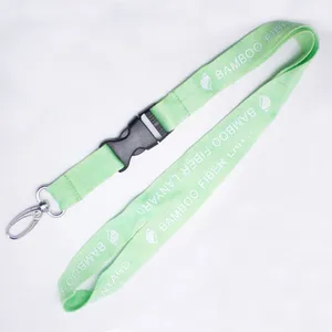 Hot Sales Eco-friendly Bamboo Materials Silkscreen Printing Lanyard thumbnail-3