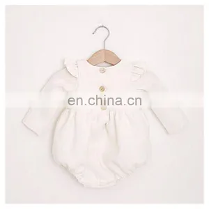 Infants & Toddler Clothes Full Sleeve Ruffle Princess Baby Girls Linen Romper thumbnail-4