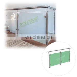Low MOQ Modern Deck Railing Designs Tempered Glass Balustrade Railing thumbnail-1