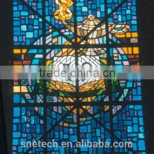 Tempered Facted Glass Church Pattern Interior or Exterior Decoration thumbnail-3