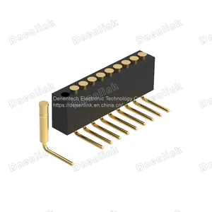 Dnenlink 1.27mm Pitch Single Row H4.0mm Plane Contact Right AngleFemale Header DIP Type PogoPin Header thumbnail-3