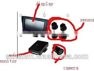 TFT006-4S Rearviem Parking Sensor Full Kit Camera TFT-4S 4.3'' Inch Monitor Rear-view Video Parking Sensor System thumbnail-1