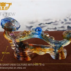 Casting Liuli Art Chinese Traditional Feng Shui Decoration Large Size Ruyi Home Decor thumbnail-4