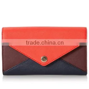 Saffiano Leather Ladies Envelope Clutch Wallet Crossbody Wallet Bag With Shoulder Chain thumbnail-2