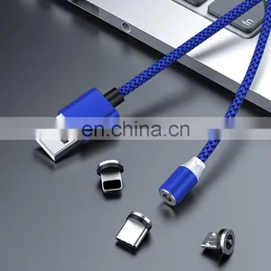 Wholesale Magnet 3 in 1 Magnetic Charging Cable USB To Type C Micro Mobile Phone USB MAGNETIC CABLE Data Cables thumbnail-5