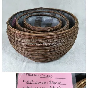 Outdoor Decorative Willow Basket Willow Garden Basket for Plant thumbnail-2