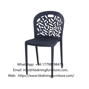One-piece All-plastic Black Chair thumbnail-1