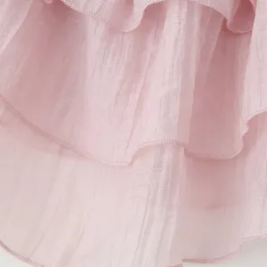 New Spring 2025 Women's Cross Border 3D Flower Folded Texture Ruffle Edge Dress From Europe and America thumbnail-3