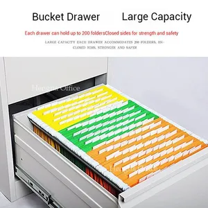Steel Suspension Filing Cabinet A4/Foolscap for Corporate HR Departments | 4-Drawer Lockable Archival Cupboard | Grey & White thumbnail-3