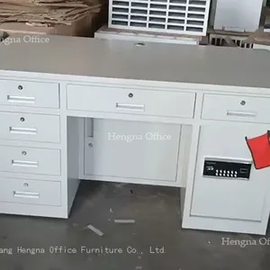 1.3m Office Desk With Combination Lock Safe|Three Unlocking Methods， Anti-Theft |Manufacturer for Corporate Office thumbnail-2