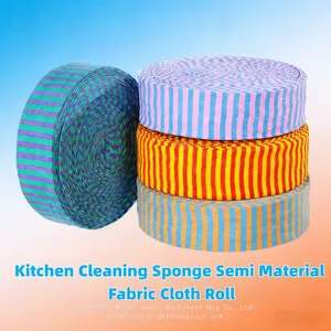 Multi Color Glitter Wire Mesh Scouring Fabric Roll Semi-Finished Dish Washing Sponge Cloth Raw Material thumbnail-1