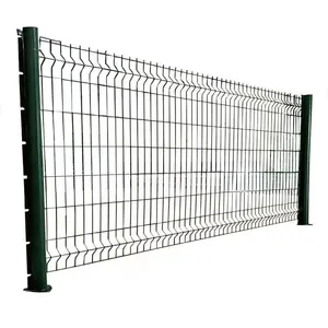 3D Curved Wire Mesh Fence With Concrete Base for Stadium Perimeter thumbnail-1