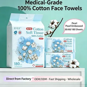 100% Cotton Baby Face Towels – Medical-Grade Thickened Dry & Wet Disposable Cleansing Wipes thumbnail-1