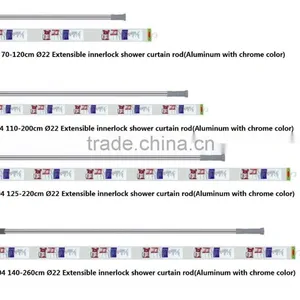 Aluminum With Chrome Color Shower Curtain Rod (8004) thumbnail-1