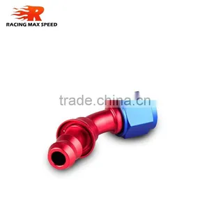 Aluminum Oil Cooler Push on Fitting 45 Degree Push on Hose End Blue and Red 10-045-10 thumbnail-4