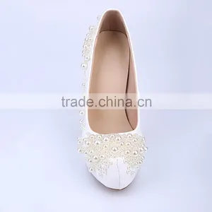 Wedding Shoes Sky-high Round Toe Platform Girl High Heels Women Pumps Shoes thumbnail-3