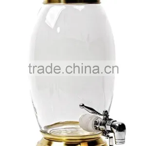 Glass Honey Jar With Faucet, Spigot Jars for Honey, Footed Glass Jar With Lid for Honey and Liquids, Glass Honey Dispensers thumbnail-1